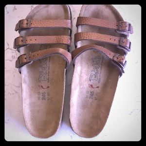 Gold/ bronze Birkenstocks